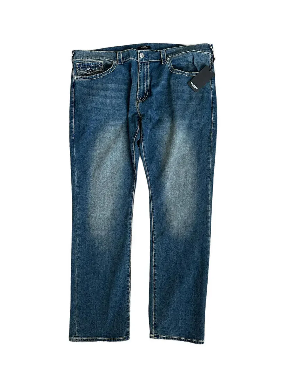 True Religion Ricky Big T Flap Medium Wash Relaxed Straight Jeans Men’s Size 46
